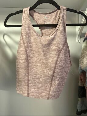 Heathered Mauve Racerback Tank Top with Built in Bra